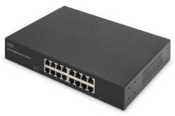 16-poorts gigabitswitch, 19 inch, onbeheerd