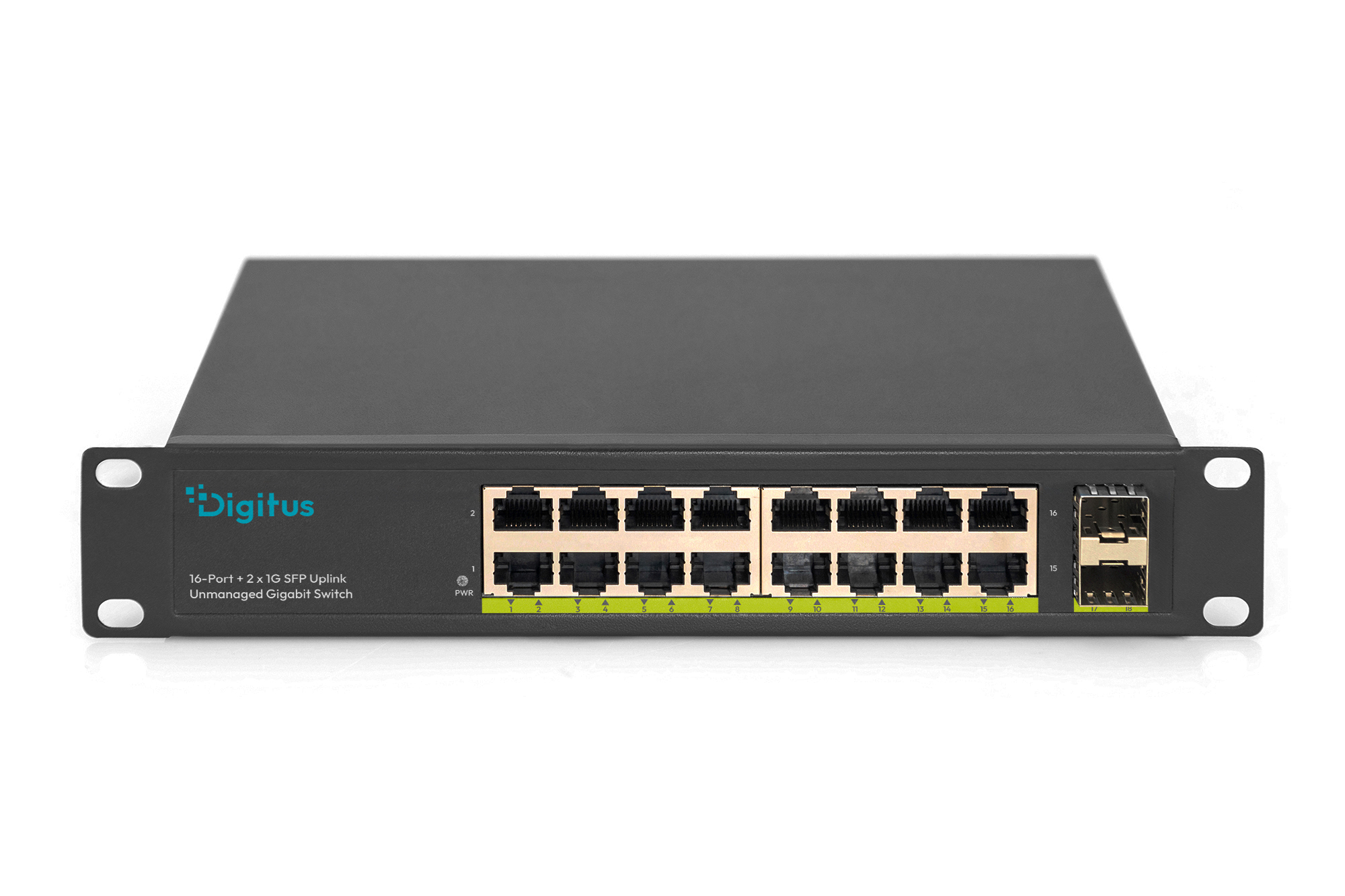 10" Gigabit 16-poorts onbeheerde switch met 2× 1G SFP - Afbeelding 2