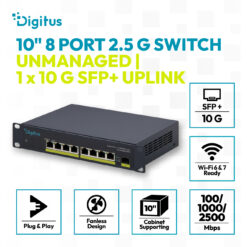 10" 2,5G 8-poorts onbeheerde switch met 1× 10G SFP+ - Afbeelding 4