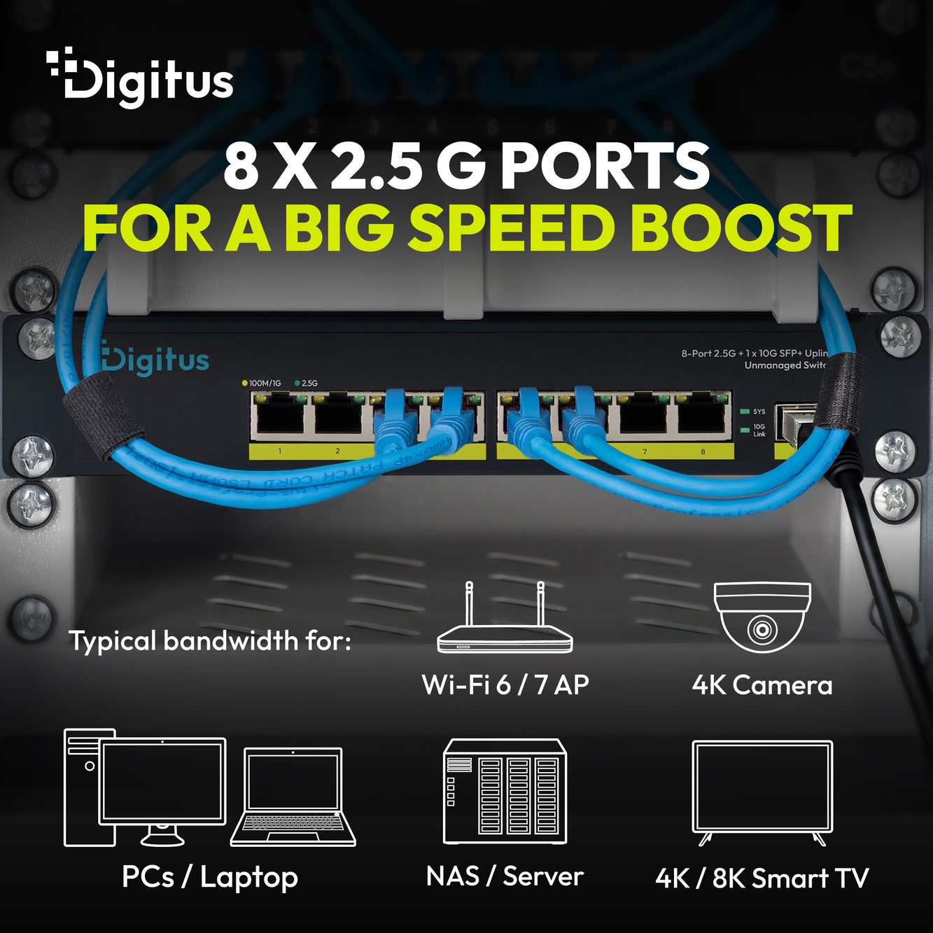10" 2,5G 8-poorts onbeheerde switch met 1× 10G SFP+ - Afbeelding 5