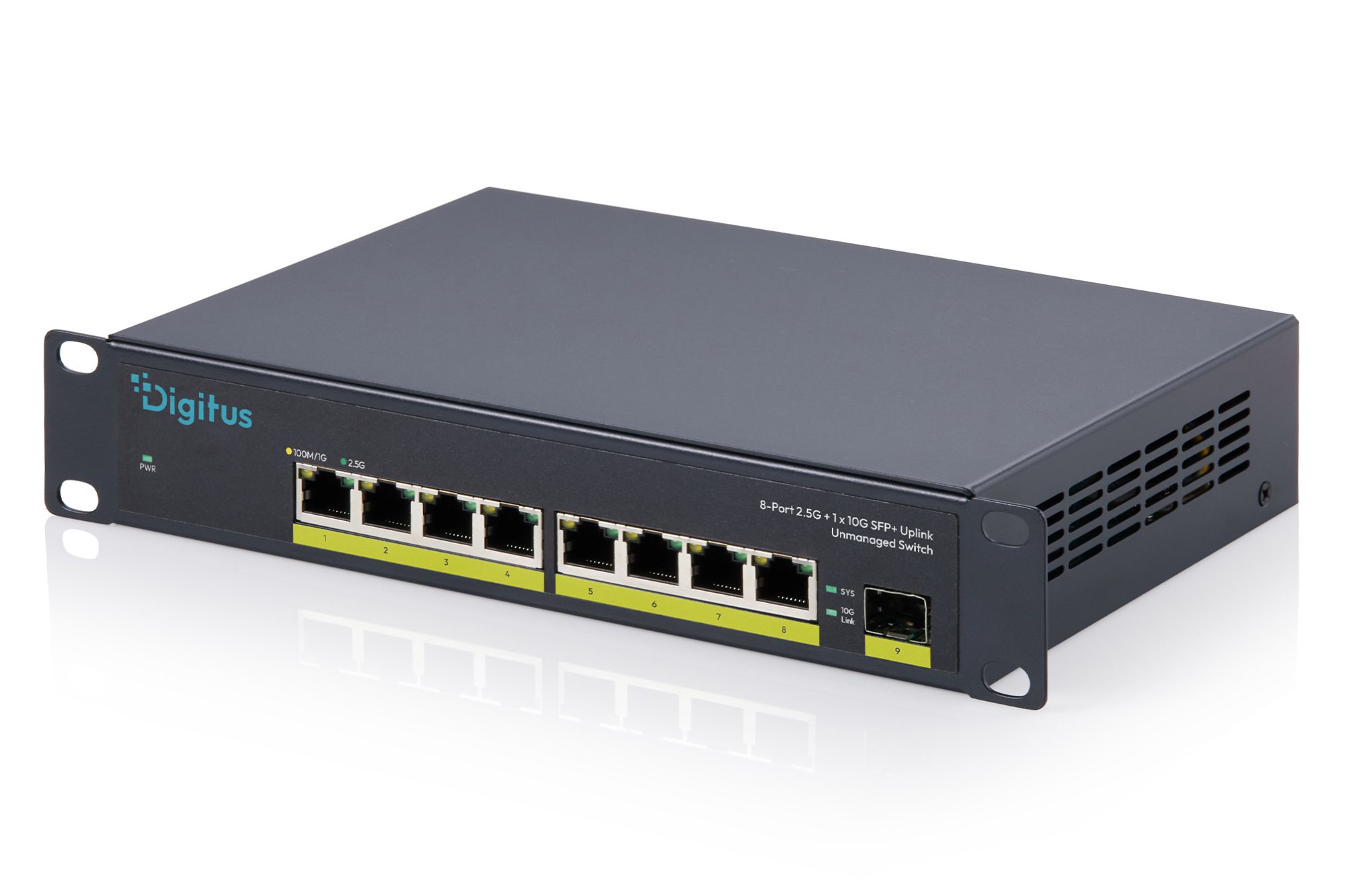 10" 2,5G 8-poorts onbeheerde switch met 1× 10G SFP+