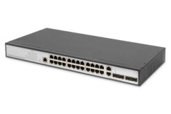 24-poorts gigabitswitch, 19-inch, beheerd, 2 uplinks