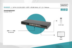 24-poorts 10/100/1000 + 4SFP+ UPLINK switch, 19", L2+ features - Afbeelding 5