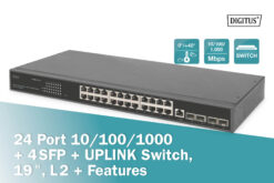 24-poorts 10/100/1000 + 4SFP+ UPLINK switch, 19", L2+ features - Afbeelding 6
