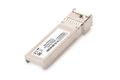 Alternative view of SFP+ 10 Gbps bidirectionele module, singlemode, TX1270/RX1330, 10 km