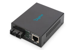 Gigabit PoE media-omvormer, RJ45/SC, MM, PSE