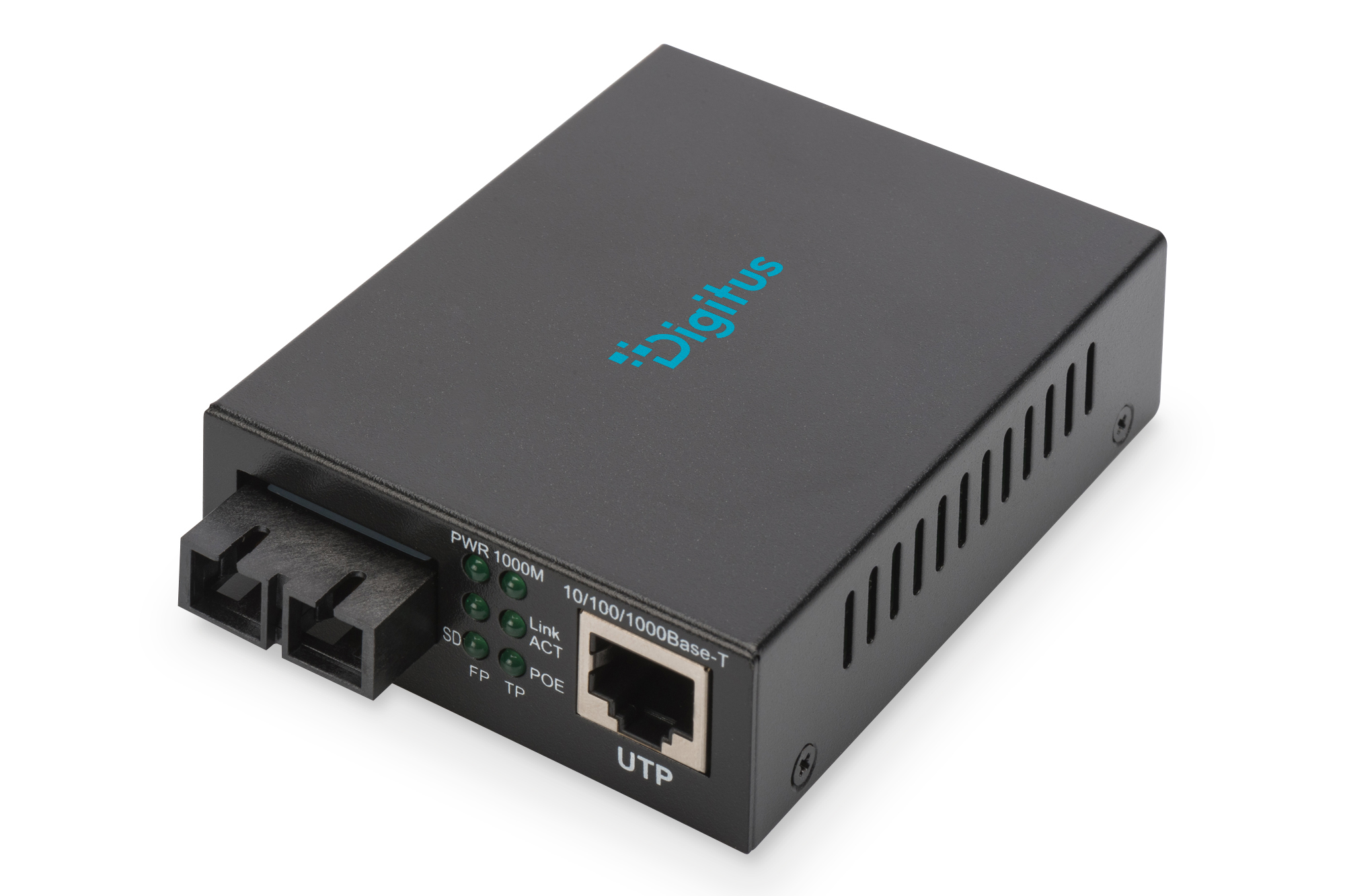Gigabit PoE media-omvormer, RJ45/SC, MM, PSE