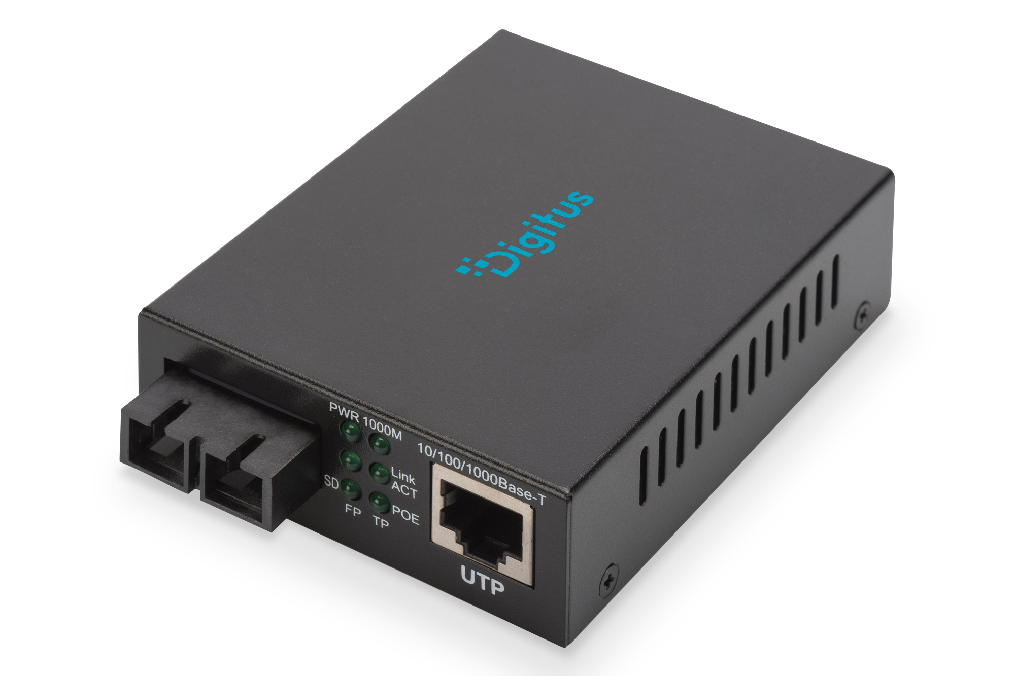 Gigabit PoE media-omvormer, RJ45/SC, SM, PSE