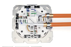 CAT 6A klasse EA netwerkcontactdoos, design-compatibel, afgeschermd, verzonken gemonteerd, 4 richtingen - Afbeelding 4