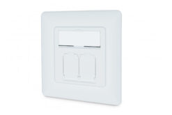 CAT 6A klasse EA netwerkcontactdoos, design-compatibel, afgeschermd, verzonken gemonteerd, 4 richtingen