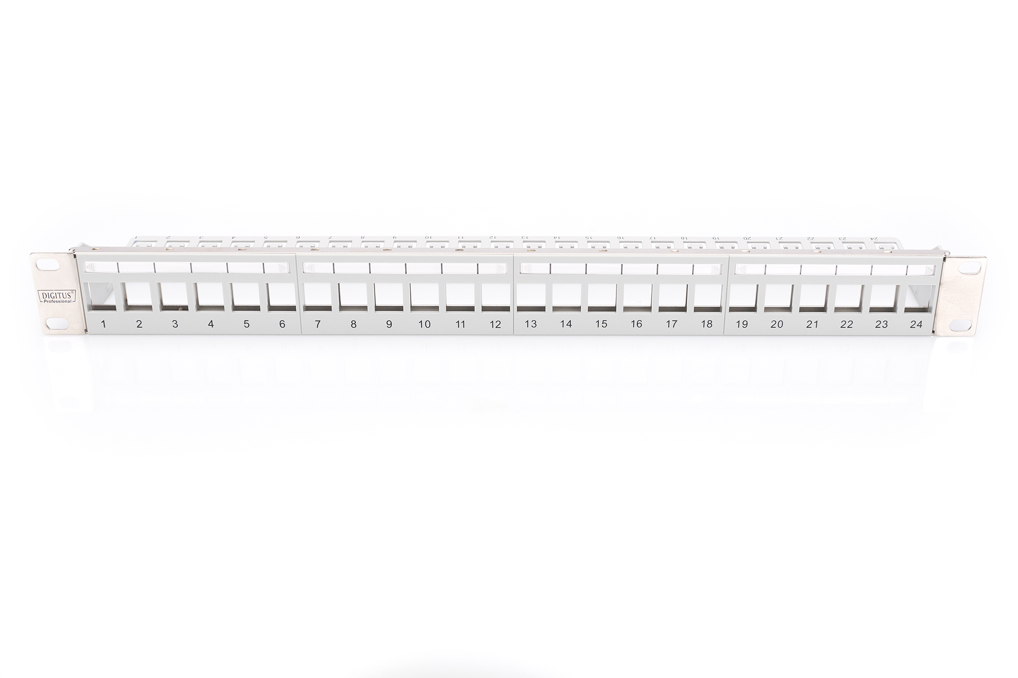 DIGITUS® Modulair schakelpaneel voor Keystone Jack 1U Rekmontage - leeg - Afbeelding 3
