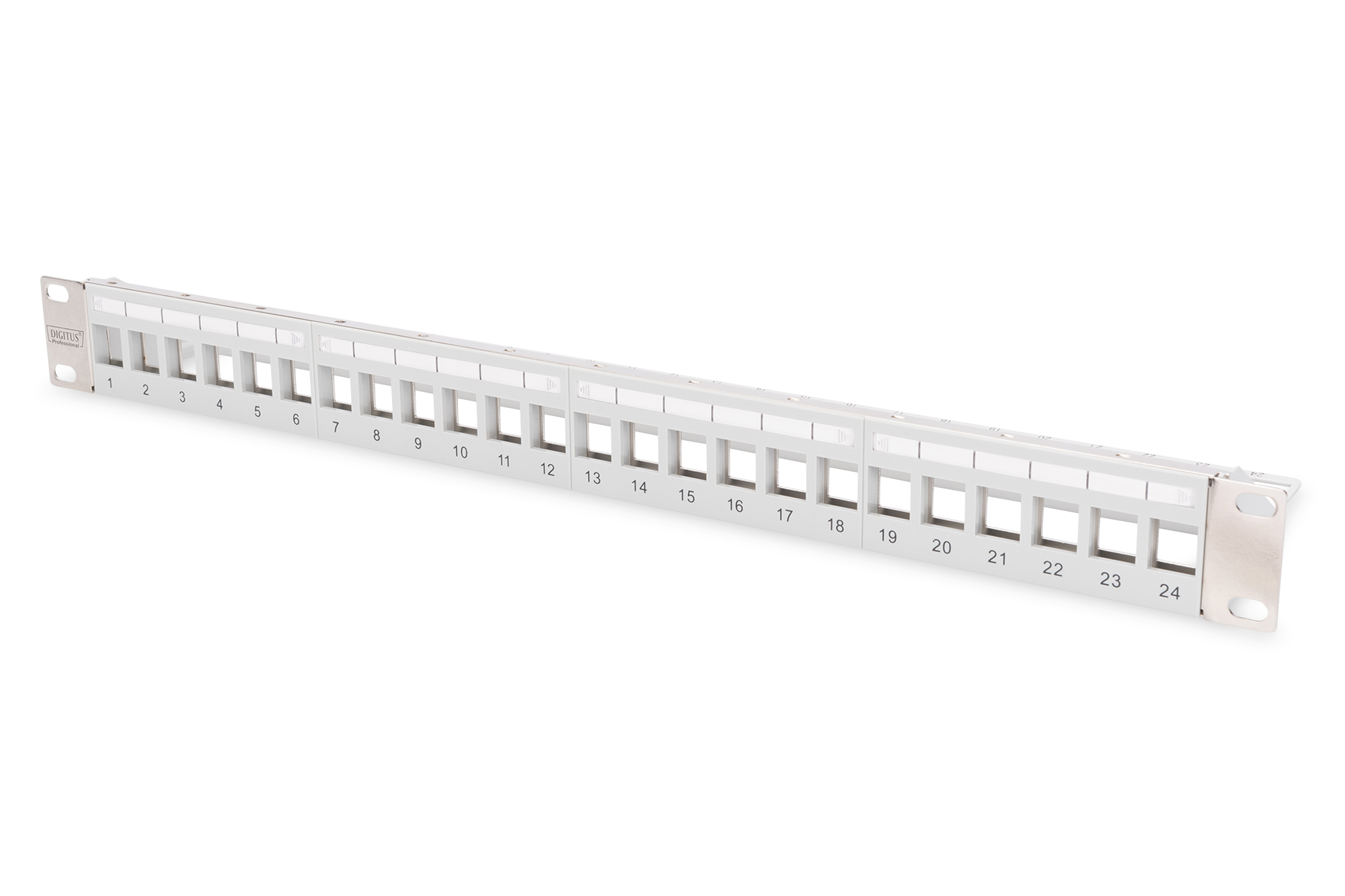 DIGITUS® Modulair schakelpaneel voor Keystone Jack 1U Rekmontage - leeg