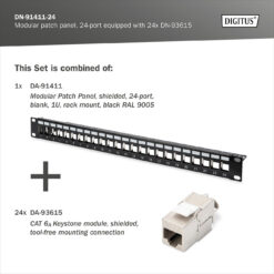 Modulair patchpaneel, 24-poorts uitgerust met 24x DN-93615 - Afbeelding 6