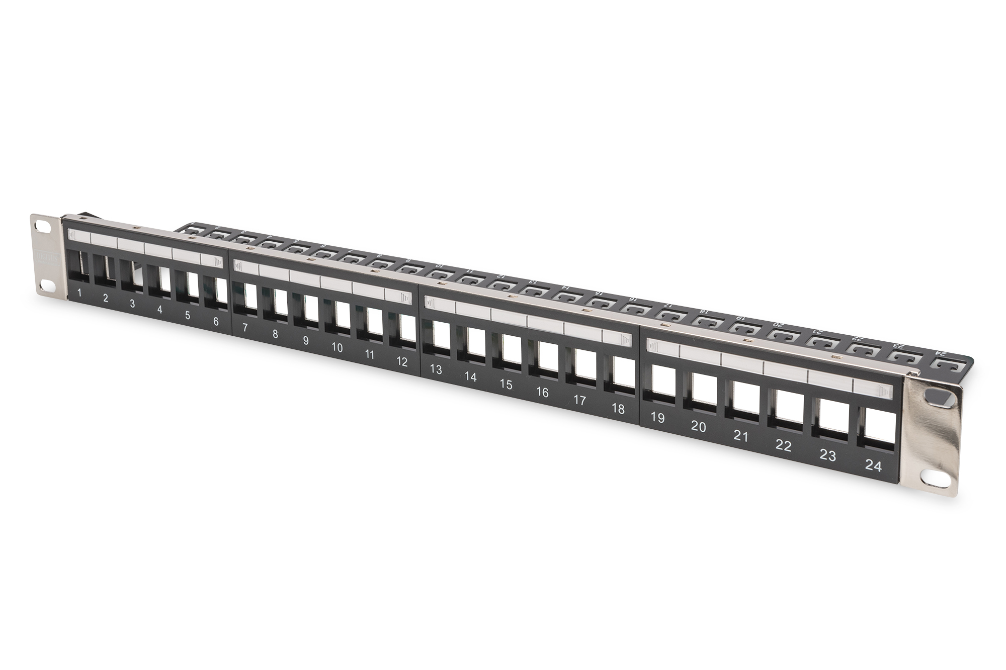 DIGITUS® Modulair schakelpaneel voor Keystone Jack 1U Rekmontage - leeg