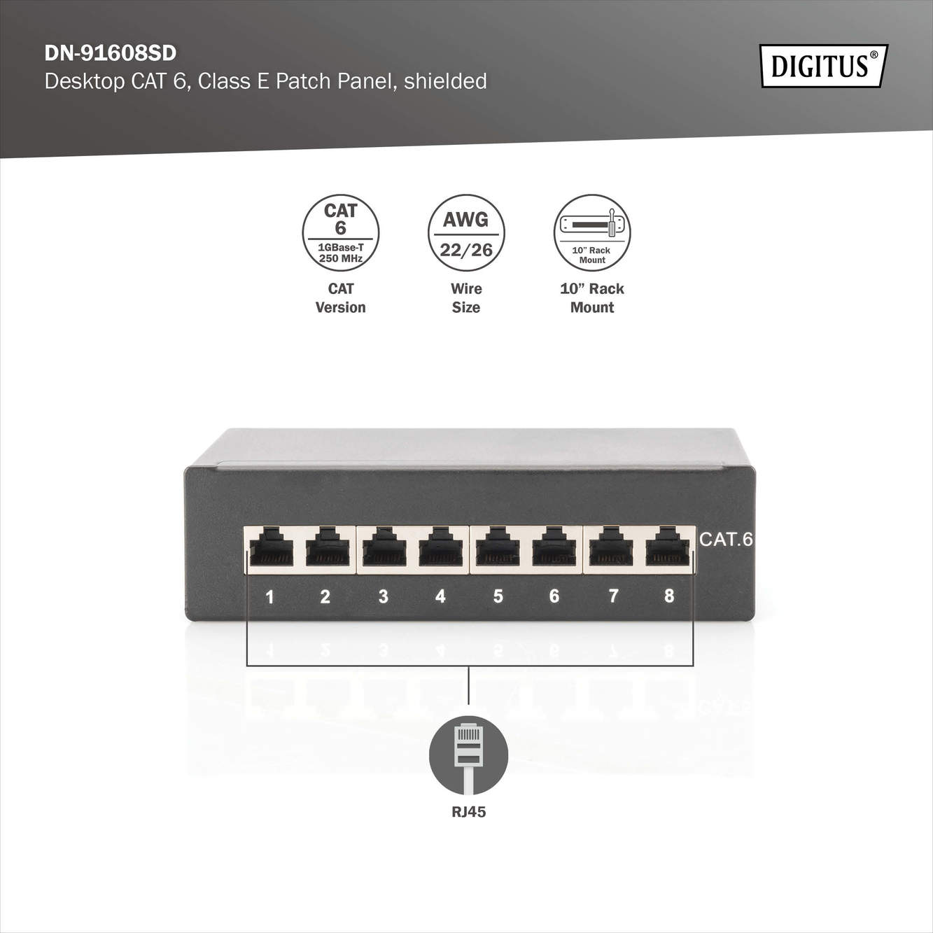 Desktop CAT 6, klasse E patchpaneel, afgeschermd - Afbeelding 8