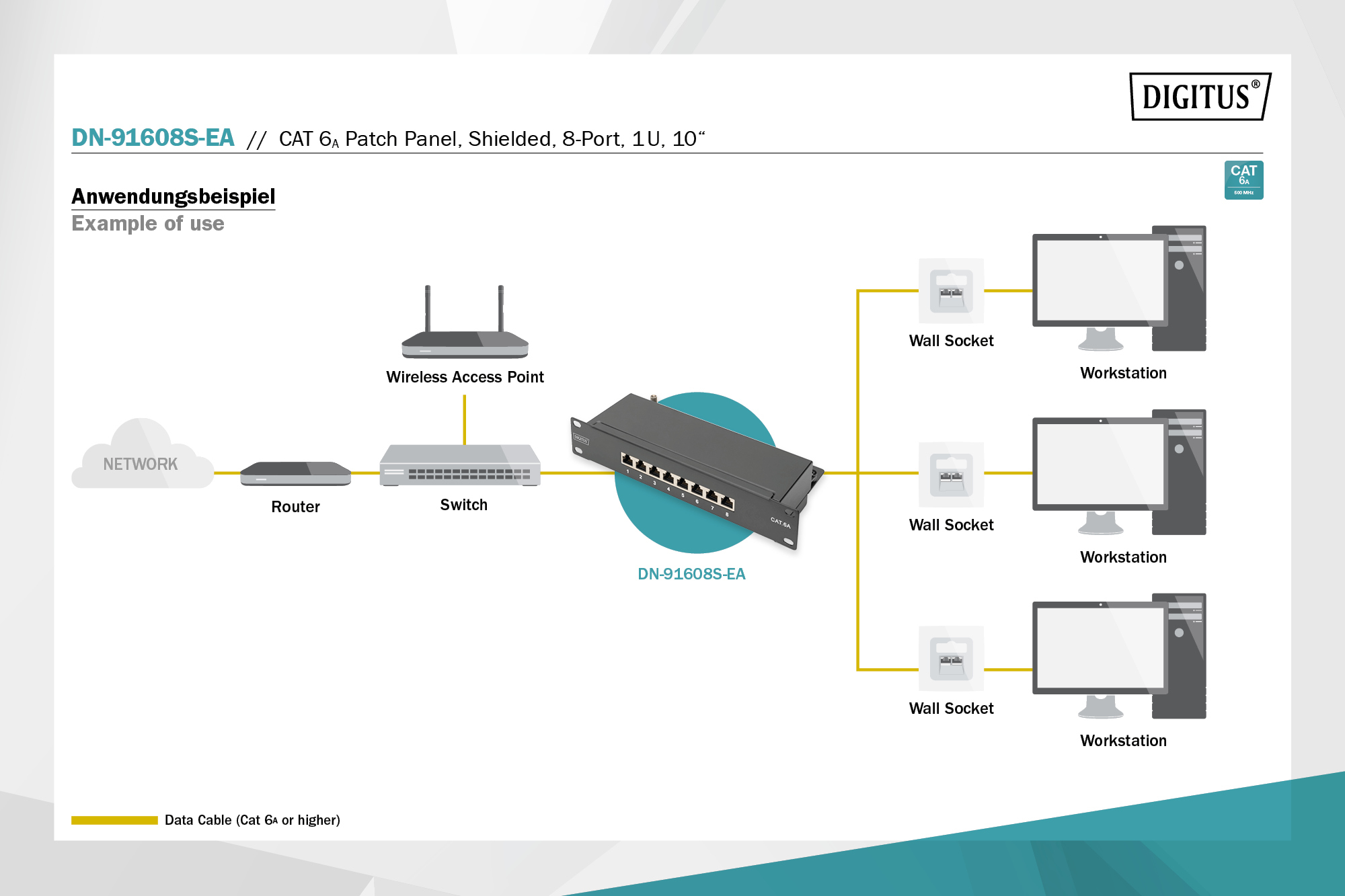 CAT 6A, klasse E patchpaneel, afgeschermd, zwart - Afbeelding 6