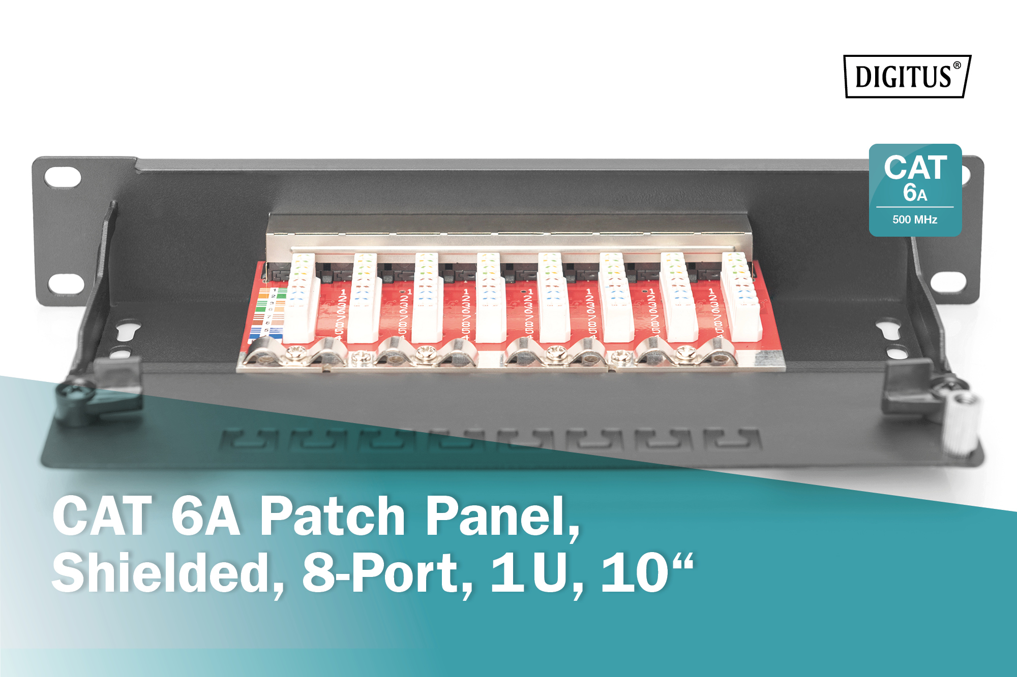 CAT 6A, klasse E patchpaneel, afgeschermd, zwart - Afbeelding 5