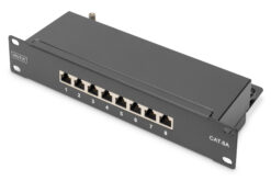 CAT 6A, klasse E patchpaneel, afgeschermd, zwart