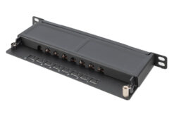 Alternative view of CAT 6A Slim Patch Panel, afgeschermd, 8-poorts, 0,5 HE, 10", zwart