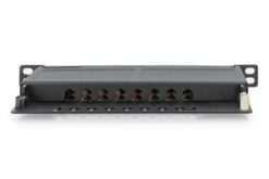 CAT 6A Slim Patch Panel, afgeschermd, 8-poorts, 0,5 HE, 10", zwart - Afbeelding 5
