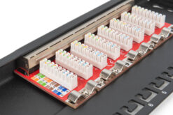 CAT 6A Slim Patch Panel, afgeschermd, 8-poorts, 0,5 HE, 10", zwart - Afbeelding 3