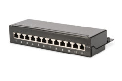 Desktop CAT 6A, klasse EA patchpaneel, afgeschermd, zwart