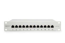 Alternative view of CAT 6A patchpaneel, afgeschermd, 12-poorts, 1HE, 10", grijs