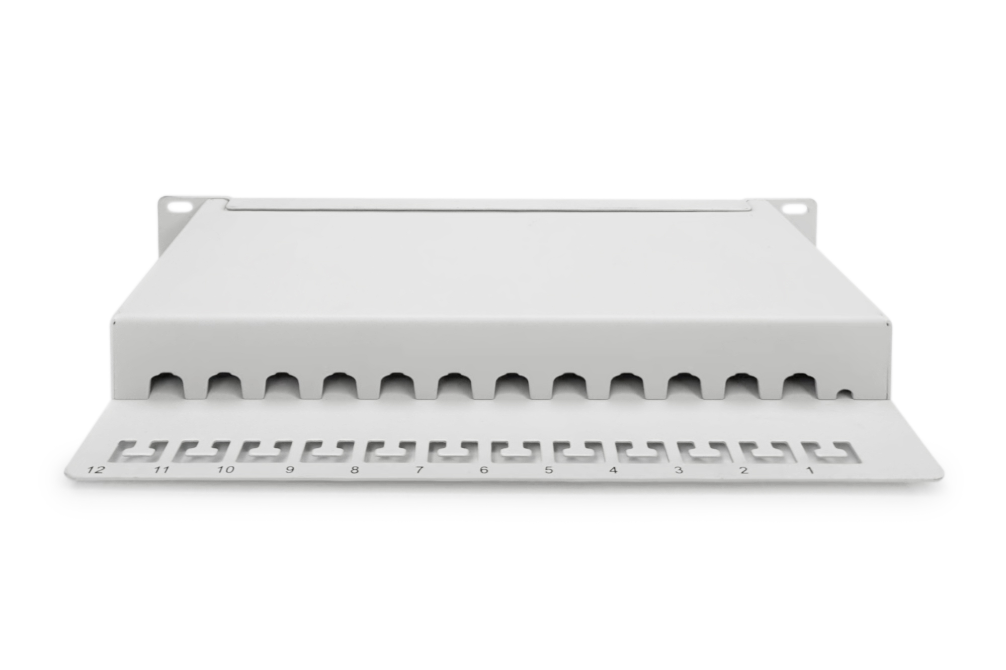 CAT 6A patchpaneel, afgeschermd, 12-poorts, 1HE, 10", grijs - Afbeelding 3