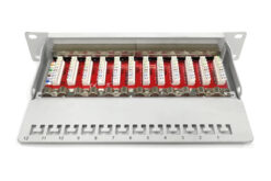 CAT 6A patchpaneel, afgeschermd, 12-poorts, 1HE, 10", grijs - Afbeelding 4