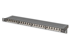 CAT 6, Klasse E High Density Patch Panel, afgeschermd, zwart