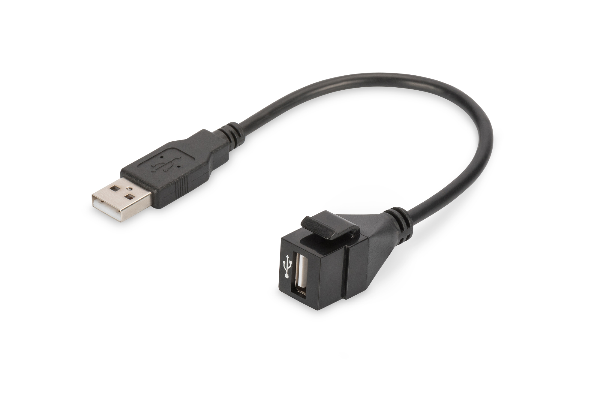 USB 2.0 Keystone-module met 16 cm kabel (socket/stekker)