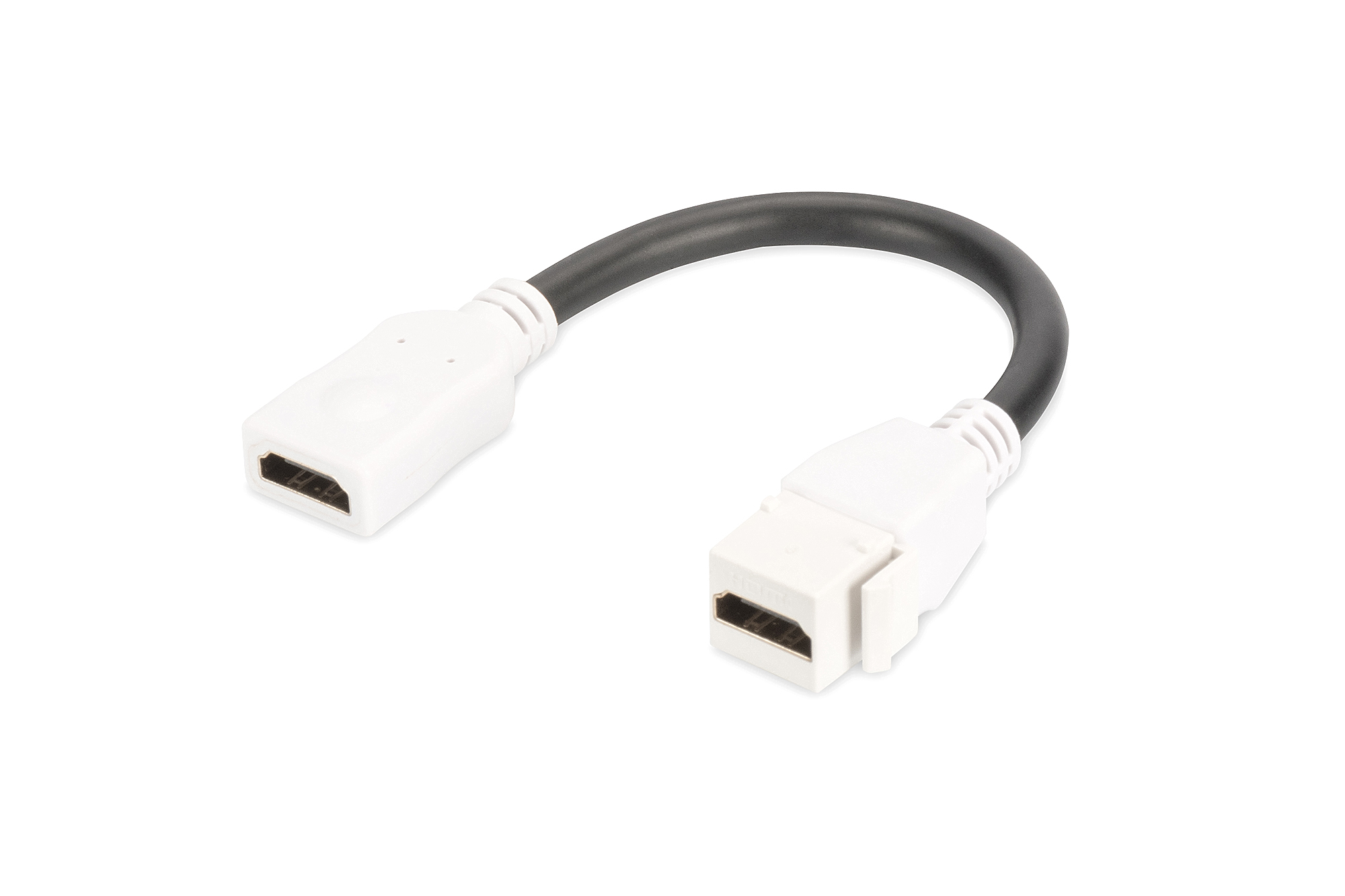 HDMI 2.0 Keystone module met 12 cm voedingskabel (bus/contactdoos)