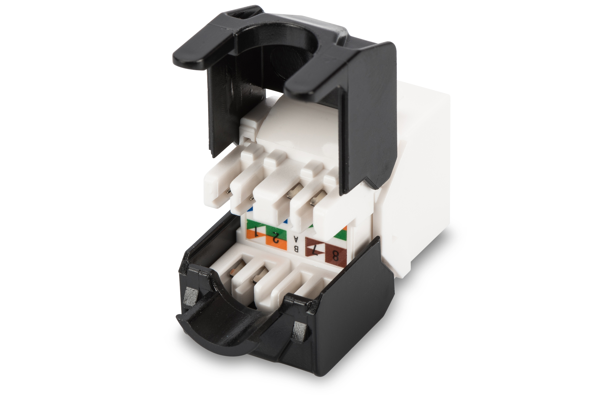 CAT 5e, Klasse D Keystone Module, onafgeschermd, montage zonder gereedschap - Afbeelding 2
