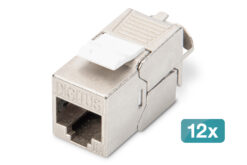 CAT 6A Keystone module, afgeschermd, montageaansluiting zonder gereedschap - 12 st.