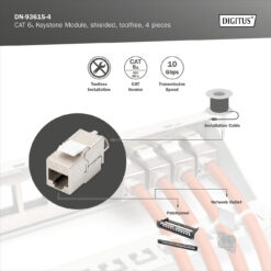 CAT 6A Keystone module, afgeschermd, montage-aansluiting zonder gereedschap - 4 st. - Afbeelding 8