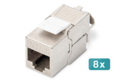 CAT 6A Keystone module, afgeschermd, montage-aansluiting zonder gereedschap - 8 st.