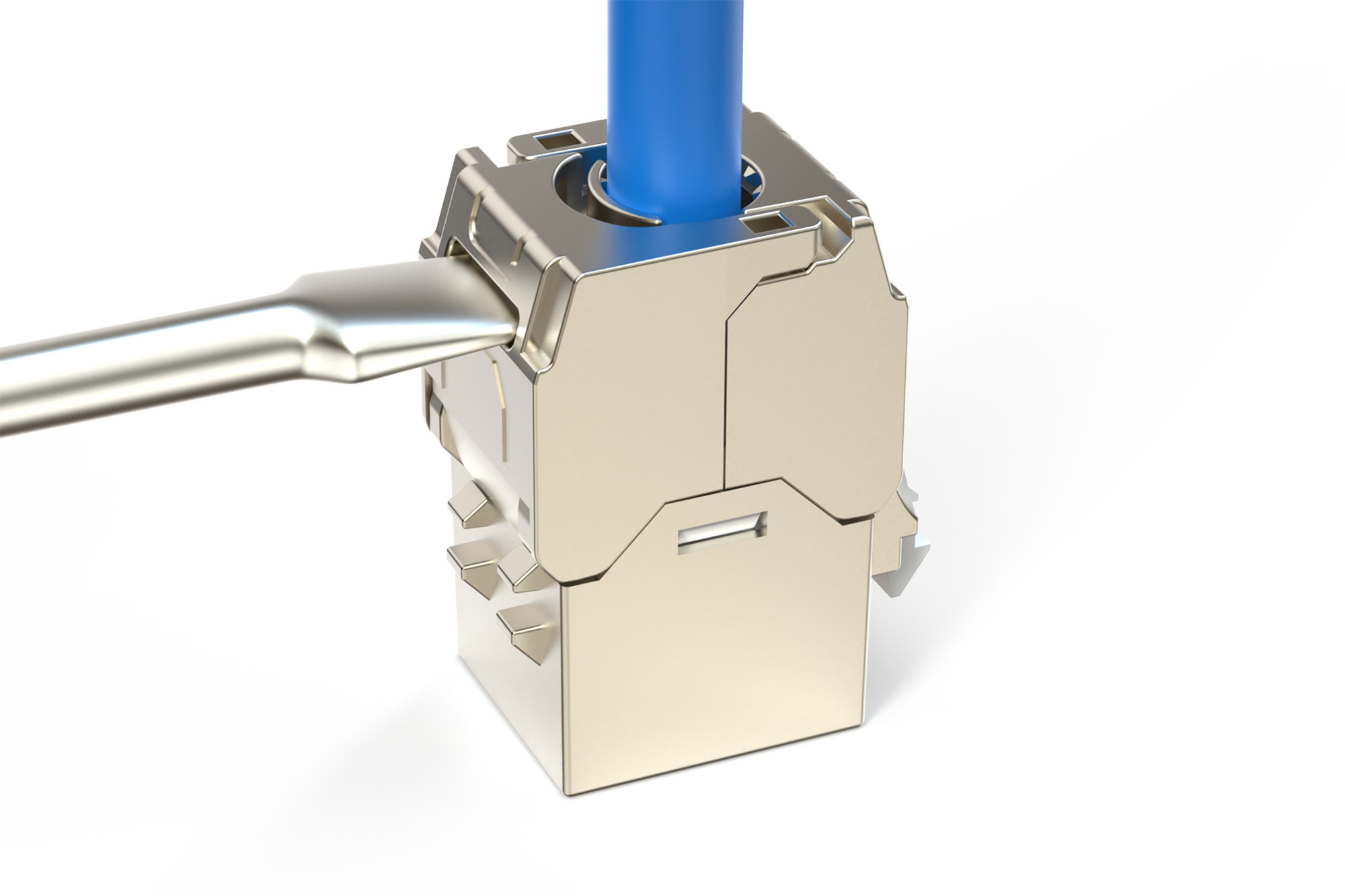 CAT 6A compacte keystone module, afgeschermd, montageaansluiting zonder gereedschap, 12 st. - Afbeelding 4