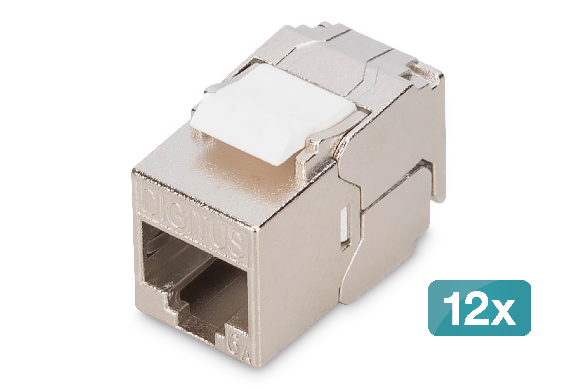 CAT 6A compacte keystone module, afgeschermd, montageaansluiting zonder gereedschap, 12 st.