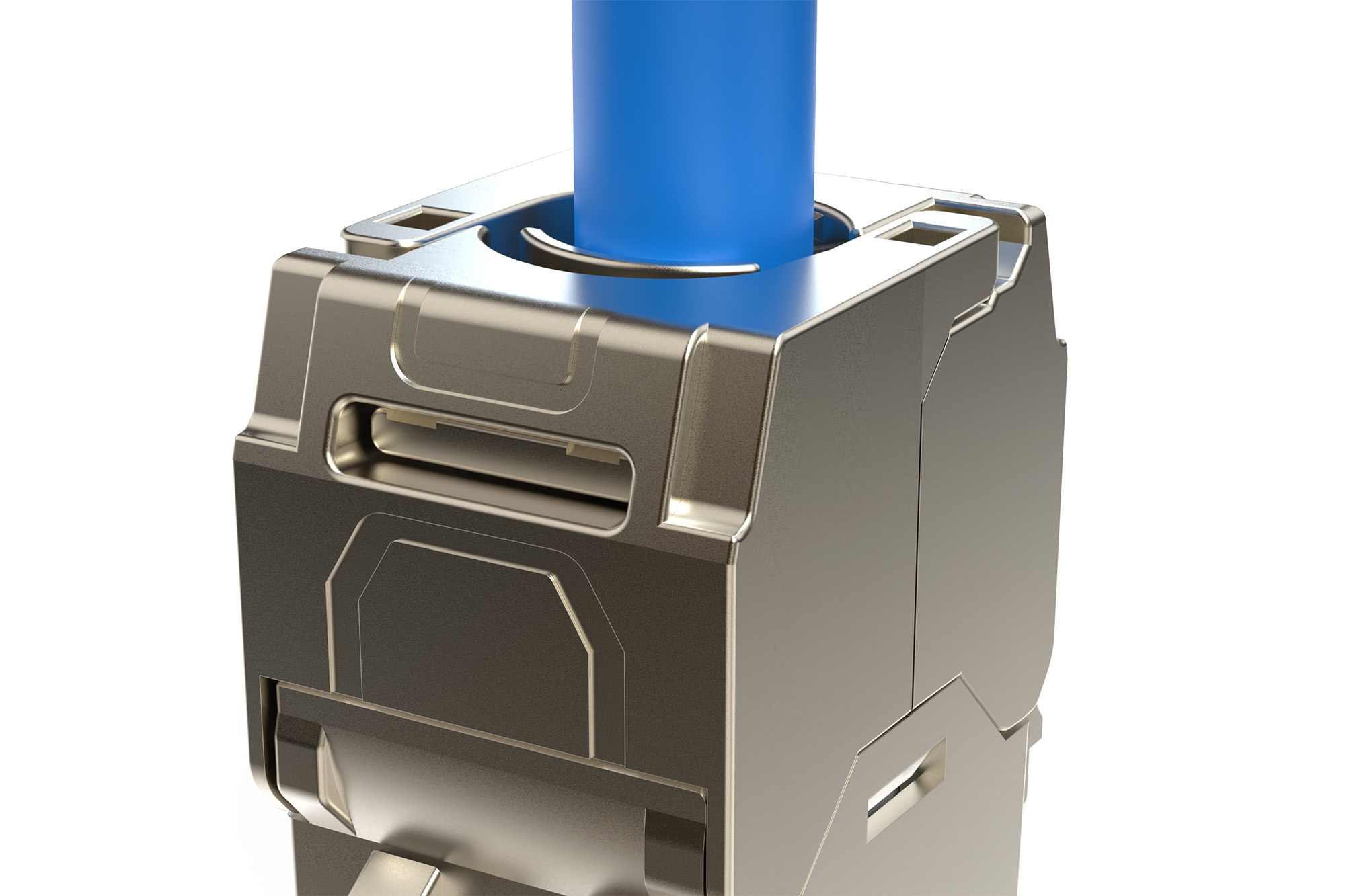CAT 6A compacte keystone module, afgeschermd, installatieverbinding zonder gereedschap. 24 stuks. - Afbeelding 3