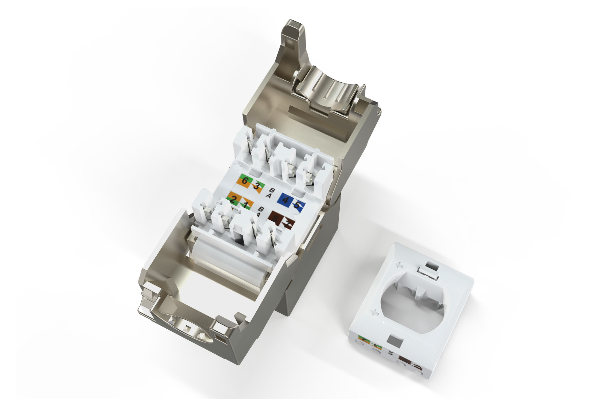 CAT 6A compacte keystone module, afgeschermd, installatieverbinding zonder gereedschap. 24 stuks. - Afbeelding 5