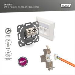 CAT 6A Keystone-module, afgeschermd, montageaansluiting zonder gereedschap - Afbeelding 11