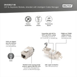 CAT 6A Keystone module, afgeschermd met intelligente kabelmanager - 48 st. - Afbeelding 7