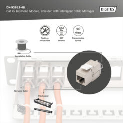 CAT 6A Keystone module, afgeschermd met intelligente kabelmanager - 48 st. - Afbeelding 8