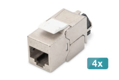 CAT 6A Keystone module, afgeschermd met intelligente kabelmanager - 4 st.