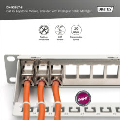 CAT 6A Keystone module, afgeschermd met intelligente kabelmanager - 8 st. - Afbeelding 7