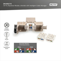 CAT 6A Keystone module, afgeschermd met intelligente kabelmanager - 8 st. - Afbeelding 6