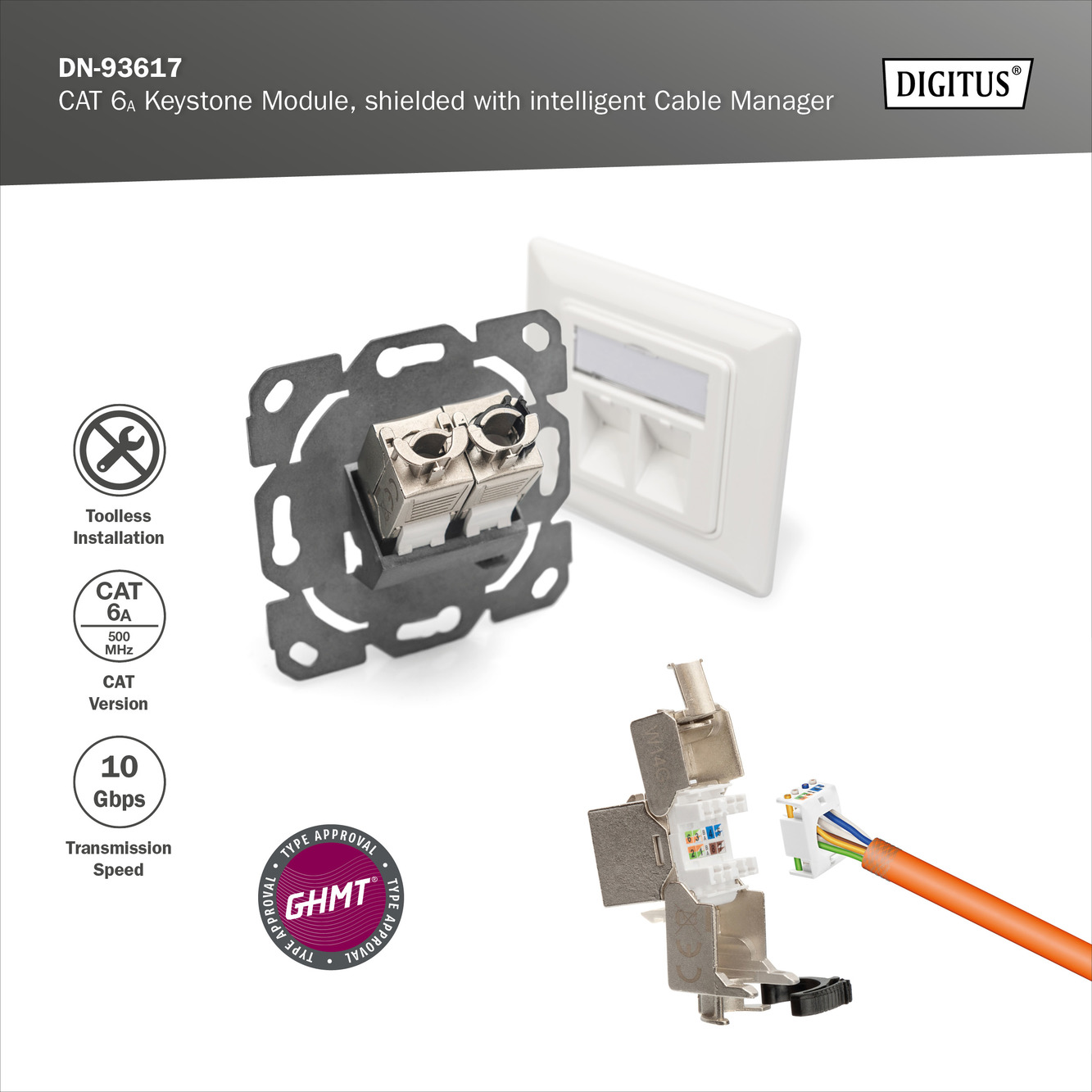 CAT 6A Keystone module, afgeschermd met intelligente kabelmanager - Afbeelding 10