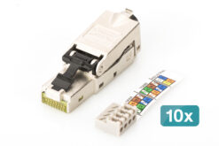 afgeschermd RJ45 stekker voor assemblage in het veld - 10 stuks