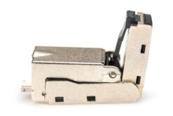 CAT 6A veldconnector, schuin, STP met stofkap, knikbeveiliging - Afbeelding 3