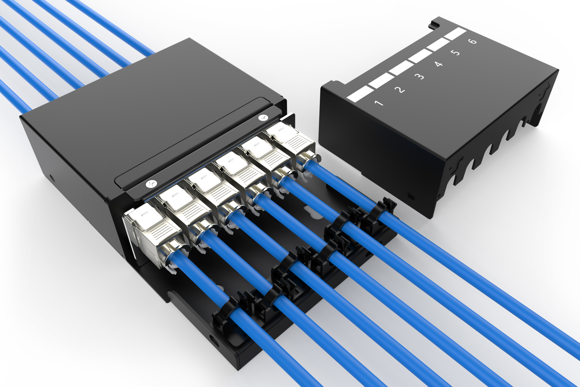 Consolidatiepuntkast, 6-poorts Keystone-modules met intelligente kabelmanager - Afbeelding 2